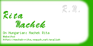 rita machek business card